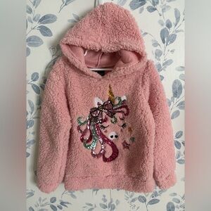 Pink Unicorn Fleece Hoodie for Kids